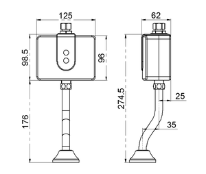 วาล์วชำระล้างโถปัสสาวะอัตโนมัติแบบไร้สัมผัส HY-386D พร้อมเซ็นเซอร์ วัสดุ ABS และทองเหลือง ติดผนัง ดีไซน์ทันสมัย เหมาะสำหรับโรงแรมและห้างสรรพสินค้า - Product Image 2