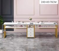 Ensemble table et chaise de salon de manucure, design moderne et tendance, plateau en marbre blanc, MDF, table à ongles multifonctionnelle simple
