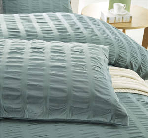 Vendita calda per tutte le stagioni copripiumino in cotone 100% SeerSucker a misura piatta lenzuolo King Size SeerSucker trapunta copripiumino basso Moq - Product Image 4