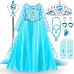 FH652 Halloween princesa Elsa disfraz vestido niñas pequeñas fiesta de cumpleaños reina Cosplay Aurora Moana 3 piezas TV película - Product Image 2