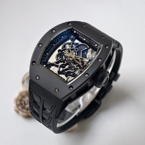 Montre mécanique de luxe pour homme Umi, boîtier tonneau, cadran squelette, tourbillon, verre saphir, bracelet en silicone, 42 mm, RM-055 - Product Image 4