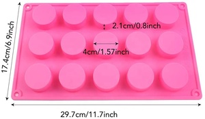 Diskon besar cetakan sabun silikon silinder 15 rongga cetakan kue silikon bulat untuk sabun buatan tangan bar Lotion bom mandi coklat - Product Image 2