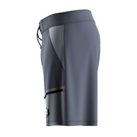 Shorts de surf longs pour homme, style gentleman, avec cordon de serrage ajustable à la taille, gris ardoise et gris clair, poches inférieures zippées, respirant