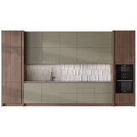 Ensemble d'unités de cuisine de luxe en contreplaqué à surface solide, meuble d'angle moderne, armoire murale de cuisine avec système de levage