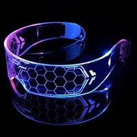 Gafas con luz LED para Cosplay de Halloween, gafas de luz de colores intermitentes inalámbricas, gafas Led con luz de panal, gafas de sol brillantes