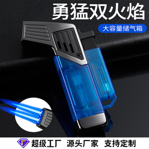 JOFI Two Hole Direct Injection Windproof Torch Lighter Portable Outdoor Use Blue Flame Cartoon Design Plastic Refillable - Product Image 3