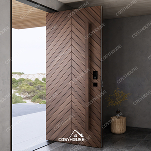 Cosyhouse <span class=keywords><strong>porte</strong></span> principale extérieure en bois dur personnalisée portes <span class=keywords><strong>d</strong></span>'<span class=keywords><strong>entrée</strong></span> modernes en bois massif portes pivotantes extérieures en bois pour maisons - Product Image 2