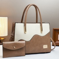 Sac fourre-tout en PU pour femme en stock – Nouvelle tendance transfrontalière Printemps/Été 2025 – Blocs de couleur, fermeture éclair, grande capacité, haut de gamme