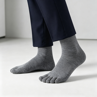 Chaussettes cinq doigts en coton personnalisées, respirantes, côtelées, à bout fendu, décontractées, anti-odeur, pour hommes et femmes