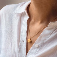 Gemnel Kalung Segi Enam Berlapis 18K, Fashion Kalung Segi Enam