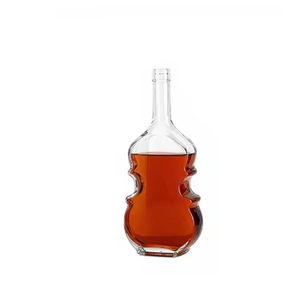 Botella <span class=keywords><strong>de</strong></span> Vidrio para Bebidas con Tapa <span class=keywords><strong>de</strong></span> Rosca, Botella Sellada en Forma <span class=keywords><strong>de</strong></span> Violín para <span class=keywords><strong>Whisky</strong></span> y Licores Extranjeros, Botella Redonda <span class=keywords><strong>de</strong></span> Vidrio - Product Image 6