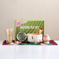 Coffret Cadeau de Noël en Céramique Anji Newell pour Matcha, avec Logo Personnalisé, Bol à Thé et Outils – Idéal pour les Collections de Cadeaux de Saison