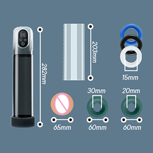 Neue Elektrische LCD-Penispumpe zur Penisvergrößerung, Penistrainer, Saug-Masturbator für Männer, <span class=keywords><strong>Penis</strong></span>-Pumpe, Sexspielzeug für Männer - Product Image 3