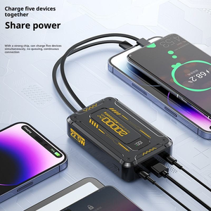 Nuevo Banco de Energía Portátil Delgado de 22.5W, 10000/20000mAh, Carga Rápida, Pantalla LED, Estilo Armadura Mecánica, con 3 Cables - Product Image 5
