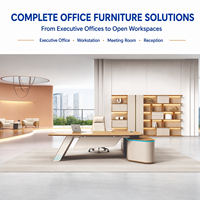 Bureau de Direction en Bois sur Mesure, Grand, Moderne et de Luxe, avec Chaise, Mobilier de Bureau Exécutif