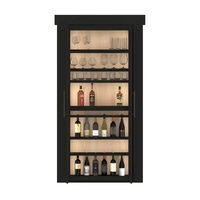 CASEN Armoire de rangement en bois massif personnalisée Porte d'étagère cachée avec mesures secrètes pour le salon Chambre à coucher Cave à vin
