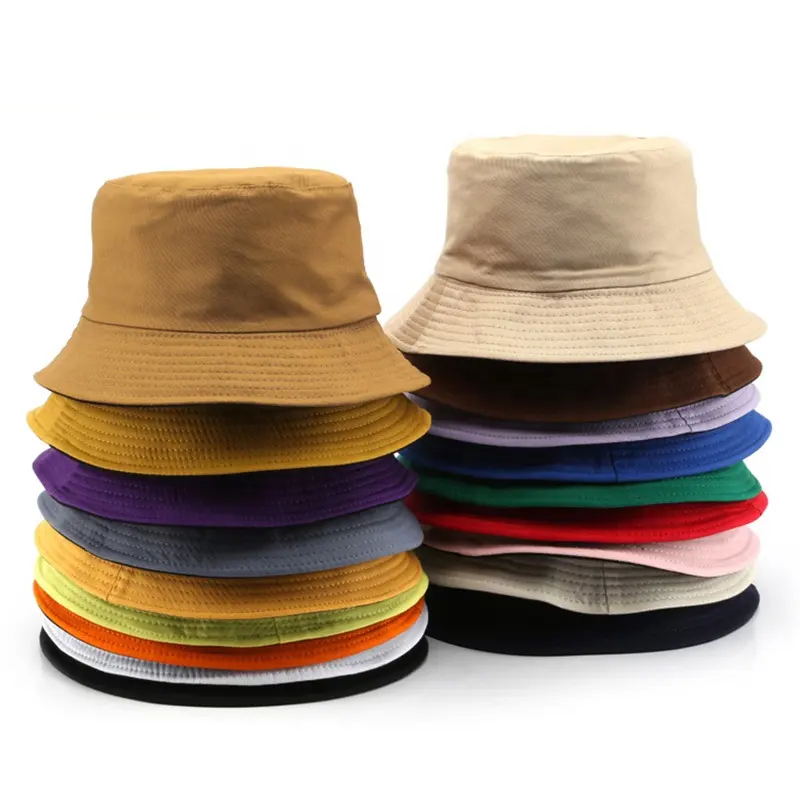 Private Label Large Designer Plain Blank Bulk Adult Cotton Customized Embroidery Printed Logo Fisherman Bucket Hat