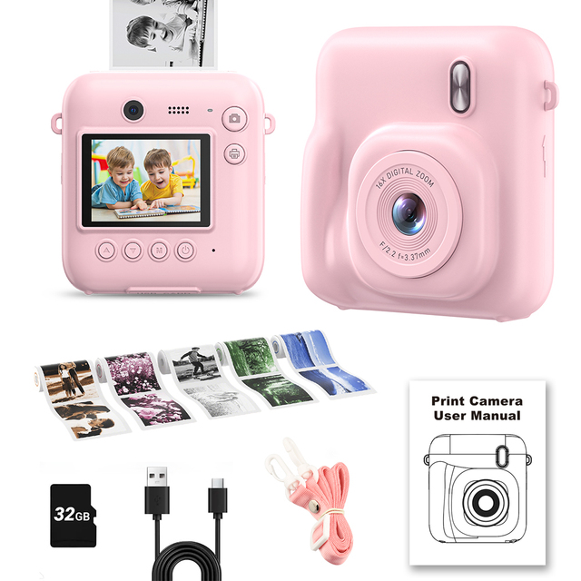 Sonida OEM Self-Printing Thermal 1080P 48M CMOS Sensor 16X Zoom 2.4" Screen Mini Kids Instant Photo & Print Digital Camera