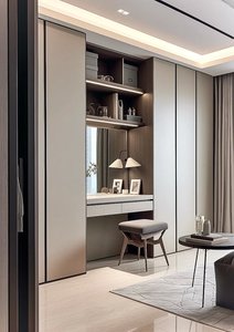 Dressing sur mesure en bois massif, <span class=keywords><strong>armoire</strong></span> de rangement multi-zones pour grande chambre parentale et espace vestiaire de villa - Product Image 1