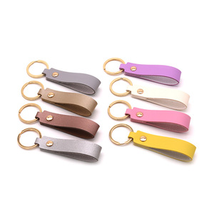 Custom Logo Printed PU Leather Strap <strong>Keyring</strong> Keychain Promotional Key <strong>Ring</strong> with High Visibility Logo - Product Image 3