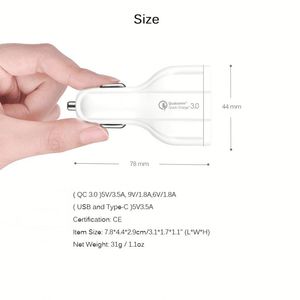 QC3.0 <b>USB</b> <b>Car</b> Charger 3 Ports Type C <b>USB</b> <b>Car</b> Charger Cigarette Lighter <b>Socket</b> Power Adapter - Product Image 4