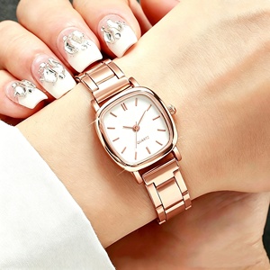 Montre-bracelet décontractée pour femme, élégante, à cadran carré, mouvement à quartz, bracelet fin en métal, avec index simples - Product Image 1