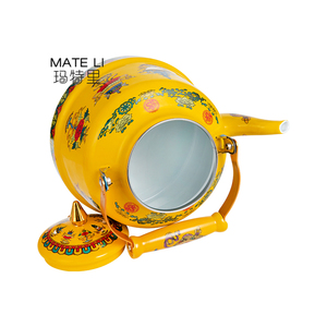 Custom <strong>Retro</strong> Enameled 3.3L Camping Tea Pot Unique Designs Coffee <strong>Kettle</strong> with Collapsible Handle - Product Image 4