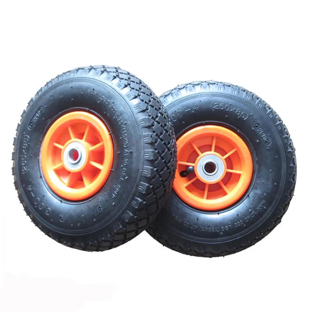 New Orange Rim PU Foam Rubber Plastic Trolley Wheels 3.00-4 Pneumatic for Retail and Farms