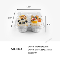 Boîte à Cupcake personnalisée pour fête d'anniversaire Conteneurs PET Dôme Rond Plateau de Conteneur Alimentaire 2/4 Boîte d'emballage de Gâteau en Plastique