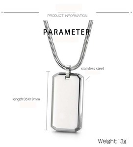 थोक भारी शुल्क दर्पण पॉलिश वर्ग पेलेंट व्यक्तित्व स्टेनलेस स्टील काले कुत्ते पुरुषों के लिए पेलेंट हार टैग टैग - Product Image 3