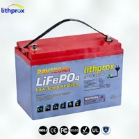 Batterie LiFePO4 rechargeable 25.6V 120AH Grade A 6000+ cycles profonds Marine Smart BMS RS485 Prise Anderson CE RoHS IP67 OEM ODM