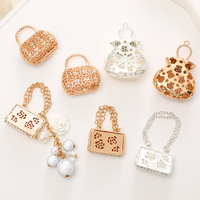 Nouveau style, pendentif chaîne de sac en alliage électroplaqué entièrement perforé, accessoire de bijouterie DIY, décoration pour coque de téléphone et grille d'aération