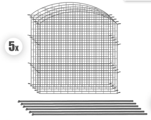 Cerca para Estanques y Jardines, Juego Completo de 5 Paneles Metálicos, Juego de Cercas de Rejilla para Jardines y Exteriores para Animales - Product Image 1