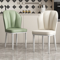 Chaises et tabourets de salle à manger modernes et minimalistes en cuir PU rembourrés avec pieds en métal pour la maison, les restaurants et les hôtels
