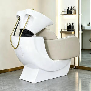 ชุดอุปกรณ์ล้างผมสมัยใหม่ เก้าอี้สระผมหุ้มเบาะสีเบจพร้อมอ่างล้าง - Product Image 6