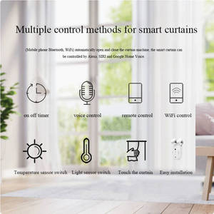 Rideaux intelligents entièrement automatiques pour maison connectée, moteur électrique, commande vocale, rideaux électriques WiFi, accessoire - Product Image 2
