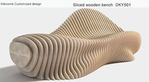 Y501 <b>Slice</b> <b>Wood</b> Art furniture Leisure Chairs for Bar Restaurant shopping mall Bench Public Garden Ornamental Seating - Product Image 2