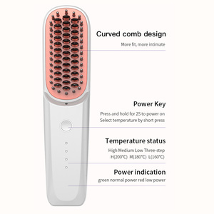 Hair <strong>Straightener</strong> Handheld Cordless <strong>Bear</strong> Hot Comb 3 Temp Settings Beard Styling Straightening Comb - Product Image 2