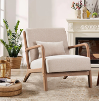 Fauteuil en bois massif pour salon, mobilier d'intérieur, vente en gros