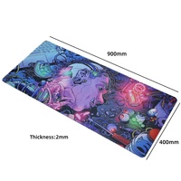 Tapis de bureau gaming anime cool en gros à prix d'usine 900*400*2mm, grand tapis de souris étendu en tissu polyester, option logo personnalisé