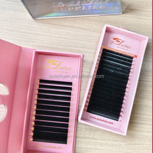 Extensions de cils en marque privée, fibres PBT coréennes, volume mat, noir foncé, plateau de cils, cils individuels en cachemire, extensions de cils - Product Image 5
