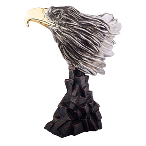 Sculpture d'<span class=keywords><strong>aigle</strong></span> grandeur nature en bronze et acier inoxydable, décoration personnalisée en métal - Product Image 1