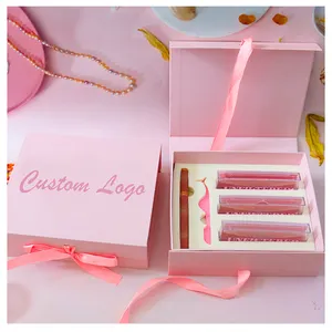 Lông Mi Nhà Cung Cấp Tùy Chỉnh Vương Miện 3 Cặp Lash Cuốn Sách Hộp Với Applicator Lashbox Bao Bì Thương Hiệu Chồn Lông Mi Nhà Cung Cấp