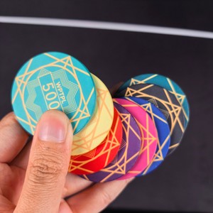 Fichas <span class=keywords><strong>de</strong></span> Póker <span class=keywords><strong>de</strong></span> Cerámica Profesionales Personalizadas WPTPL <span class=keywords><strong>de</strong></span> Grado Casino, 12g, 43mm <span class=keywords><strong>de</strong></span> Diámetro, Diseño Geométrico en la Superficie para Torneos <span class=keywords><strong>de</strong></span> Alto Stakes - Product Image 2