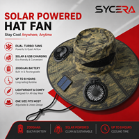 Chapeau de travail extérieur à logo personnalisé, à énergie solaire, avec double ventilateur de refroidissement, large bord, maille respirante, protection solaire - Fournisseur