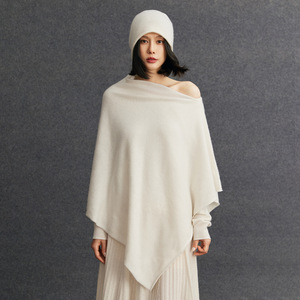 Suéter de Lã Mesclada de Cashmere, Suéter de Tricô, Poncho de Lã, Muffler, Xale - Product Image 5