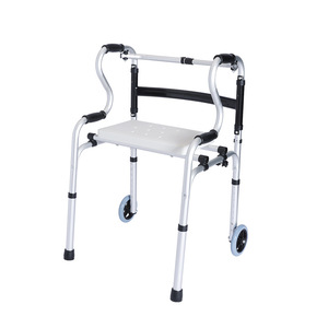 Aluminum Alloy <b>Walker</b> With Seat <b>For</b> Elderly And <b>Disabled</b> Rehabilitation Mobility Aid With Brake And Wheels - Product Image 5