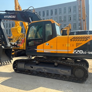 Excavadora de cadenas Hyundai Robex 220LC-9S de segunda mano, 22 toneladas, 200000W de potencia, PLC, caja de cambios, motor hidráulico, color amarillo y negro - Product Image 4