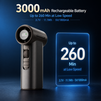Ventilateur portable haute vitesse GXZ VF2 40000RPM 5.5m/s, dispositif de refroidissement portable avec affichage LED de la batterie pour les sports d'été en extérieur