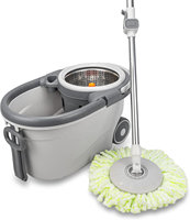 Promotion pour le Seau de Nettoyage Magique Rotatif Tornado Twist 360 avec Essoreuse Intégrée, Manche en Acier, Roues et Séchage Rapide – Édition Durable 2